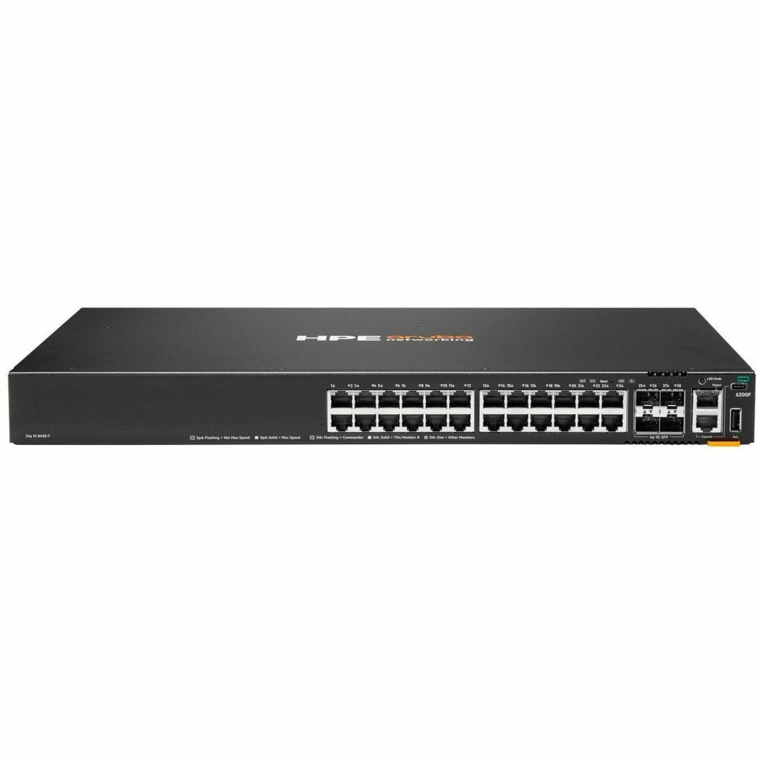 Aruba CX 6200F Ethernet Switch - 24 Ports - Manageable - Gigabit Ethernet - 10/100/1000Base-T, 1000Base-X - 3 Layer Supported - Modular - 4 SFP Slots - 44 W Power Consumption - Twisted Pair, Optical Fiber - 1U - Rack-mountable, Cabinet Mount, Surface Mount