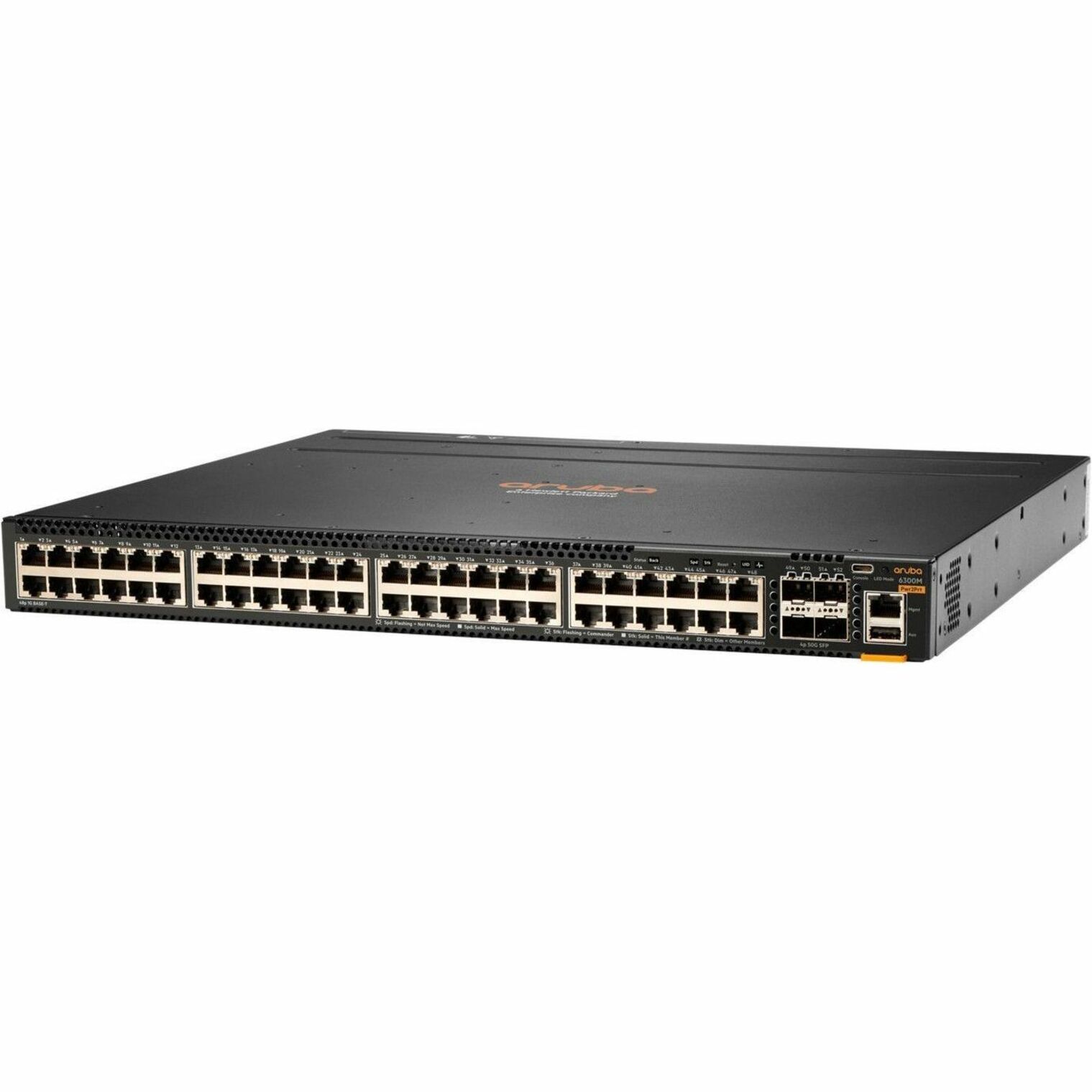 Aruba CX 6300 Ethernet Switch - 48 Ports - Manageable - Gigabit Ethernet, 50 Gigabit Ethernet - 10/100/1000Base-T, 50GBase-X - 3 Layer Supported - 90 W PoE Budget - Twisted Pair, Optical Fiber - PoE Ports - Rack-mountable - TAA Compliant