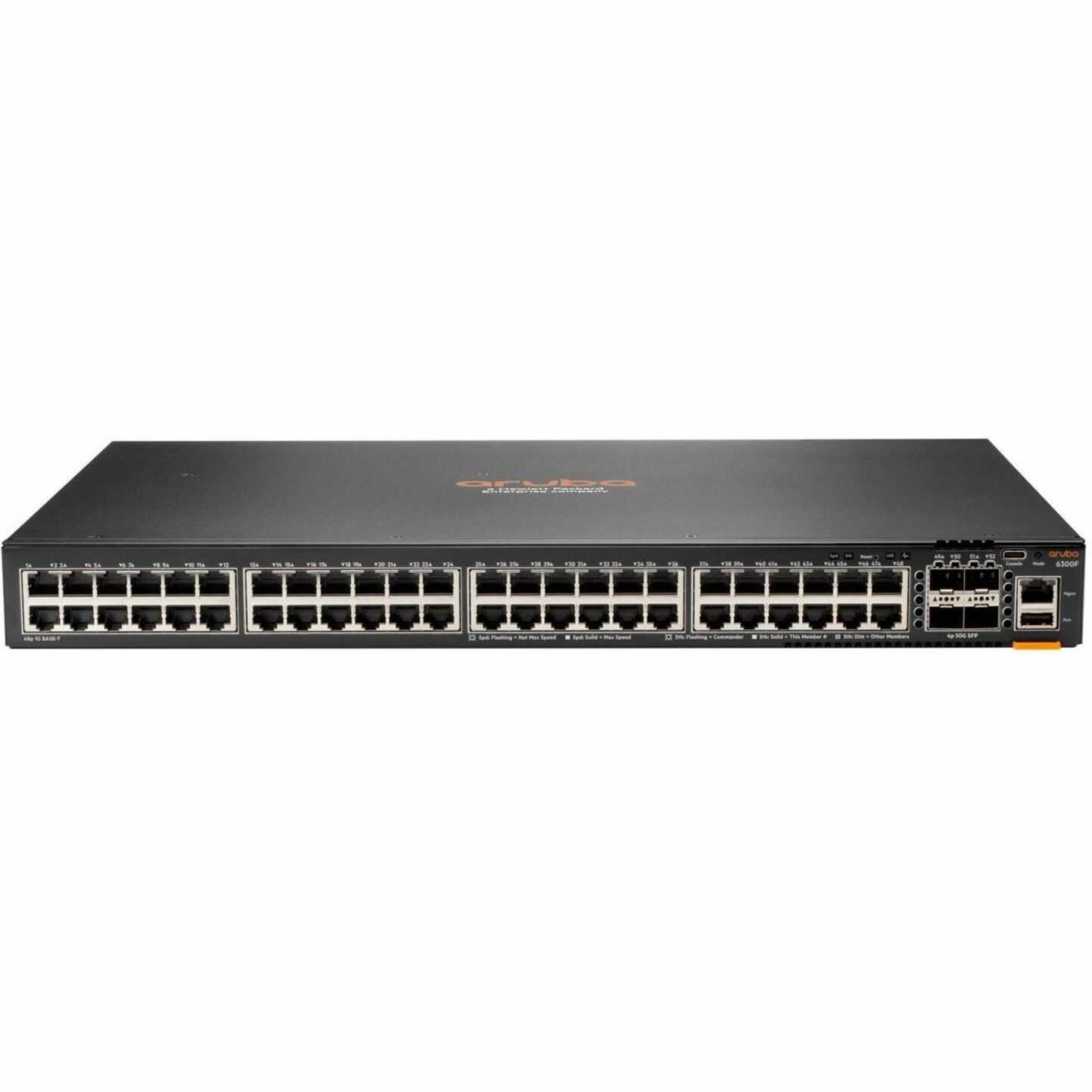 Aruba CX 6300 Ethernet Switch - 48 Ports - Manageable - Gigabit Ethernet, 50 Gigabit Ethernet - 10/100/1000Base-T, 50GBase-X - 3 Layer Supported - Twisted Pair, Optical Fiber - Rack-mountable - TAA Compliant