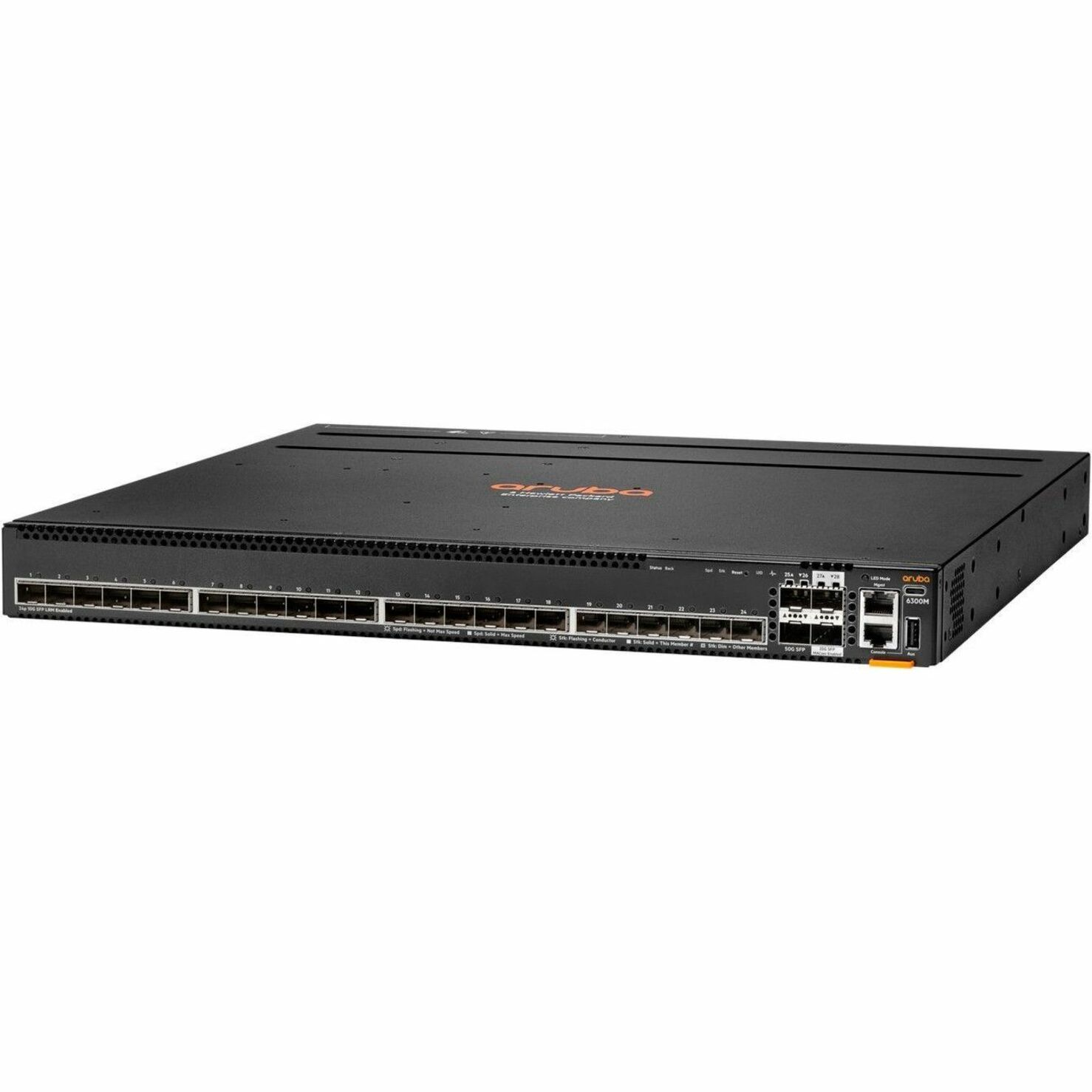 Aruba CX 6300 Layer 3 Switch - Manageable - Gigabit Ethernet, 50 Gigabit Ethernet - 1000Base-X, 10GBase-X, 50GBase-X - 3 Layer Supported - Optical Fiber - Silver, Black - Rack-mountable - Lifetime Limited Warranty - TAA Compliant