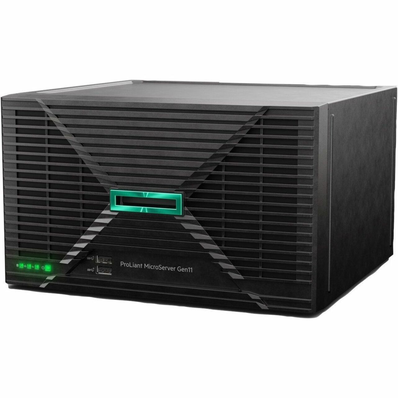 HPE ProLiant MicroServer Gen11 Ultra Micro Tower Server - 1 x Intel Pentium G7400 3.70 GHz - 16 GB RAM - Serial ATA Controller - Intel C262 Chip - 1 Processor Support - 128 GB RAM Support - DDR5 SDRAM - Gigabit Ethernet - 4 x Total Bay(s) - 4 x LFF Bay(s) - 1 x 180 W
