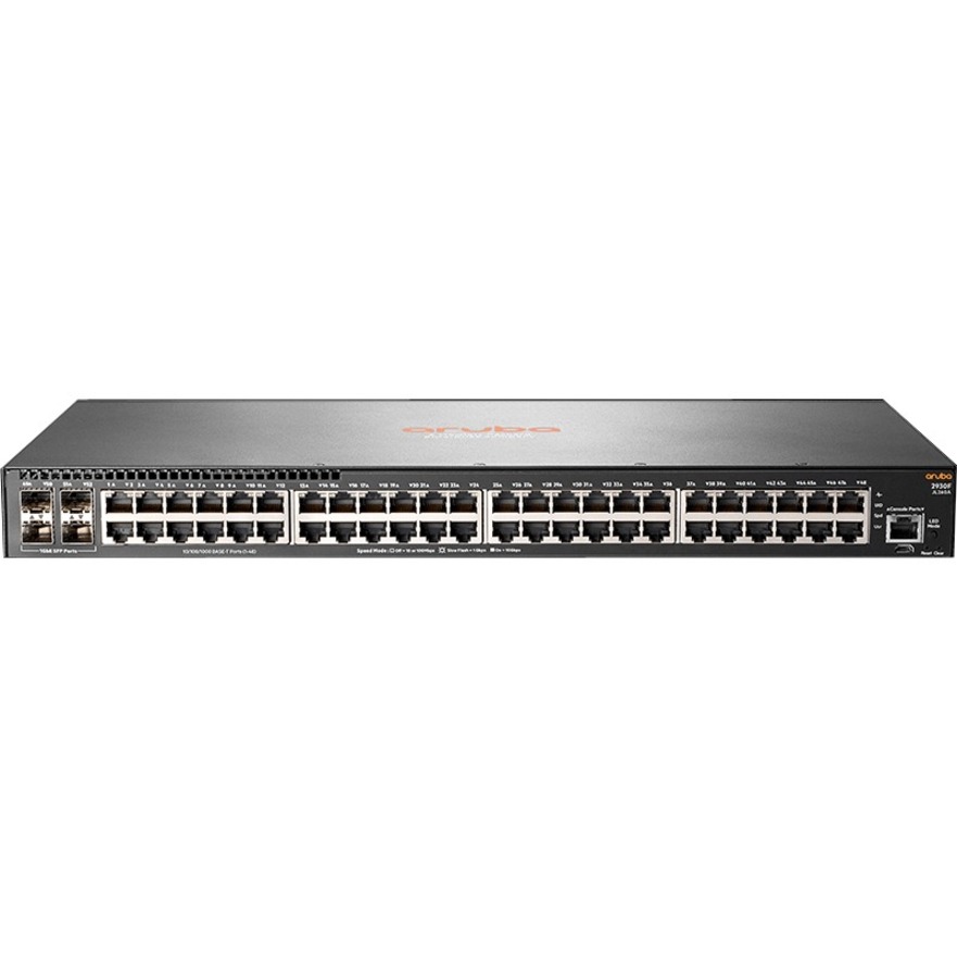 HPE 2930F 48G 4SFP Switch - 48 Ports - Manageable - Gigabit Ethernet - 10/100/1000Base-T, 1000Base-X - 3 Layer Supported - Modular - 46.60 W Power Consumption - Optical Fiber, Twisted Pair