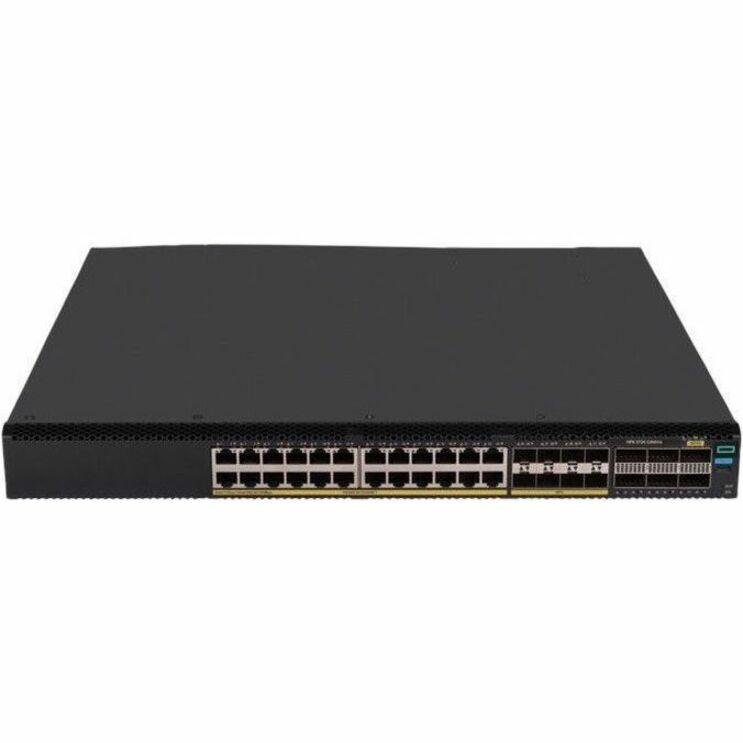 HPE Comware Data Center Switch 24p 10GBASE-T 8p SFP+ 1G/10G 6p QSFP28100G 5720 - 24 Ports - Manageable - Gigabit Ethernet, 2.5 Gigabit Ethernet, 5 Gigabit Ethernet, 10 Gigabit Ethernet, 100 Gigabit Ethernet - 1000Base-T, 2.5GBase-T, 5GBase-T, 10GBase-T, 10GBase-X, 1000Base-X, 100GBase-X - 2 Layer Supported - 94 W Power Consumption - Twisted Pair, Optical Fiber - 1 Year Limited Warranty