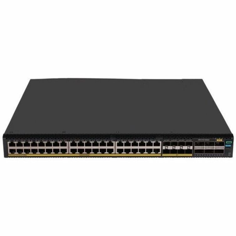 HPE Networking Comware Data Center Switch 40p 10GBASE-T 8p SFP+ 1G/10G 6p QSFP28 100G 5720 - 40 Ports - Manageable - 10 Gigabit Ethernet, Gigabit Ethernet, 100 Gigabit Ethernet, 2.5 Gigabit Ethernet, 5 Gigabit Ethernet - 10GBase-T, 1000Base-X, 10GBase-X, 100GBase-X, 1000Base-T, 2.5GBase-T, 5GBase-T - 3 Layer Supported - 99 W Power Consumption - Twisted Pair, Optical Fiber - 1 Year Limited Warranty