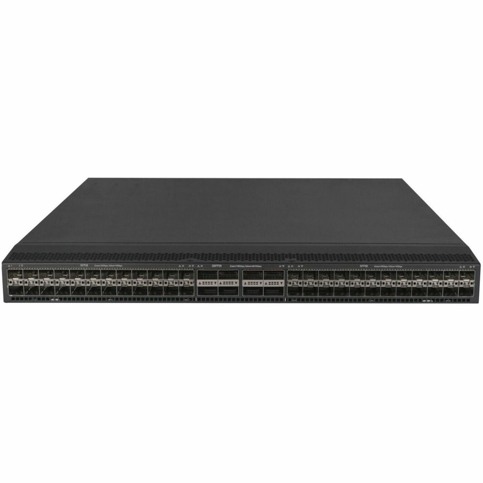 HPE Comware 5945 Ethernet Switch - Manageable - 25 Gigabit Ethernet, 100 Gigabit Ethernet - 25GBase-X, 100GBase-X - 3 Layer Supported - 3 SFP Slots - 650 W Power Consumption - Optical Fiber - 1U - Rack-mountable - TAA Compliant