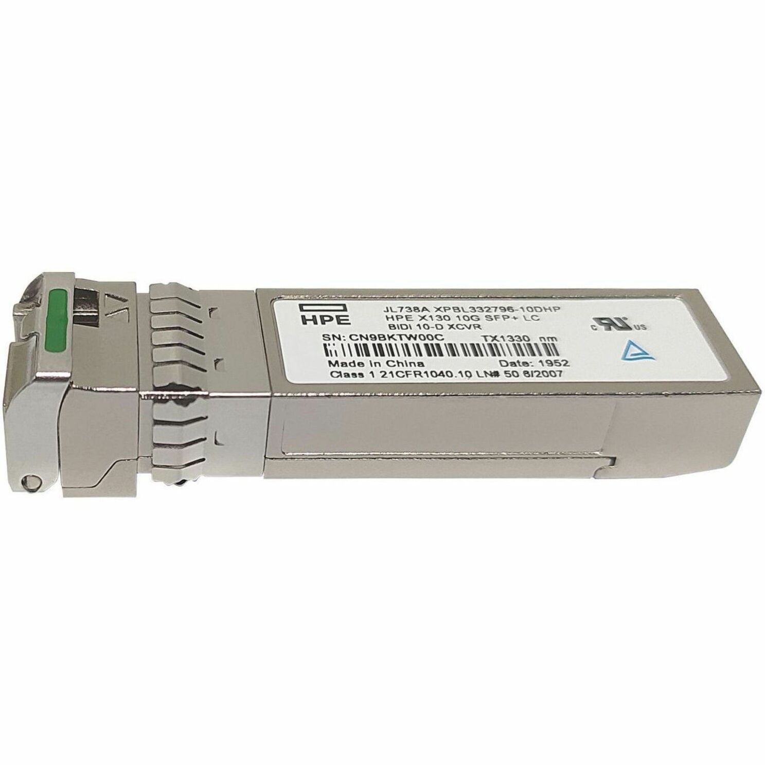 HPE X130 10G SFP+ LC BiDi 10-D Transceiver - For Data Networking, Optical Network - 1 x LC 10GBase-BiDi Network - Optical Fiber10 Gigabit Ethernet - 10GBase-BiDi - 10 Gbit/s - 10 km Maximum Distance