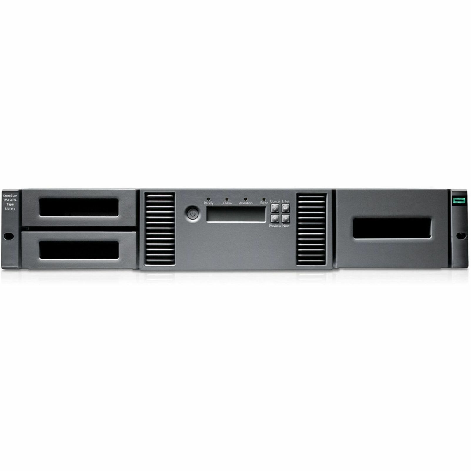 HPE MSL2024 Tape Library 1x MSL LTO-8 SAS Drive 15x LTO-8 30TB Data Cartridges - 1 x Drive/24 x Slot - LTO-8 - 30 TB (Native) - SAS - Encryption - 2URack-mountable - 1 Year Warranty
