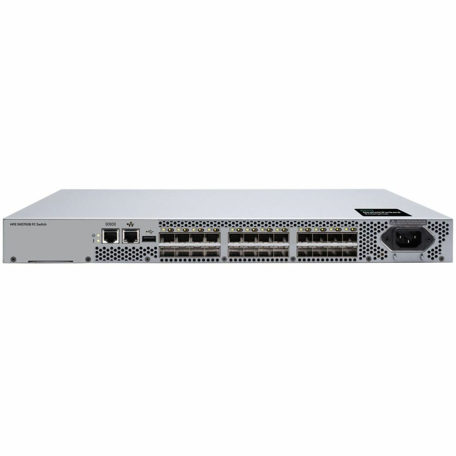 HPE B-Series SN3700B Fibre Channel Switch - 24 Ports - 64 Gbit/s - 24 Fiber Channel Ports - 64 Gigabit Ethernet, 32 Gigabit Ethernet - 24 x Total Expansion Slots - SFP28 - Manageable - Rack-mountable - 1U