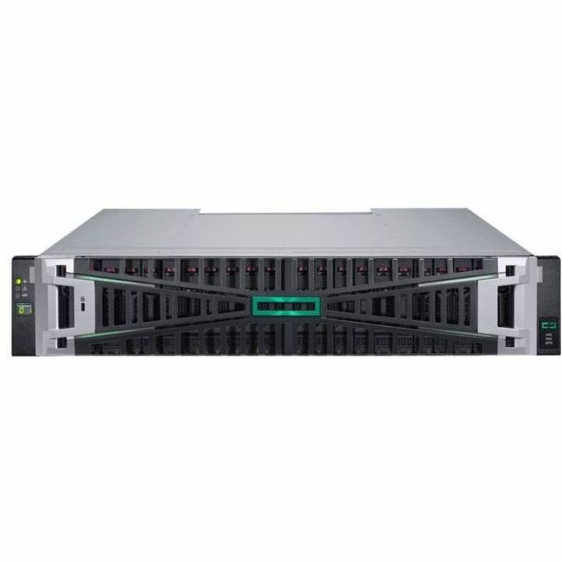 HPE MSA 2070 SAN Storage System - 24 x HDD Supported - 0 x HDD Installed - 24 x SSD Supported - 0 x SSD Installed - Clustering Supported - 2 x 12Gb/s SAS Controller - RAID Supported - 0, 1, 5, 6, 10 RAID Levels - 24 x Total Bays - 24 x 2.5" Bay - Gigabit Ethernet - Network (RJ-45) - FCP, SNMP, SSH, SMTP, FTP, SFTP, HTTP, HTTPS, Telnet - 2U - Rack-mountable - TAA Compliant