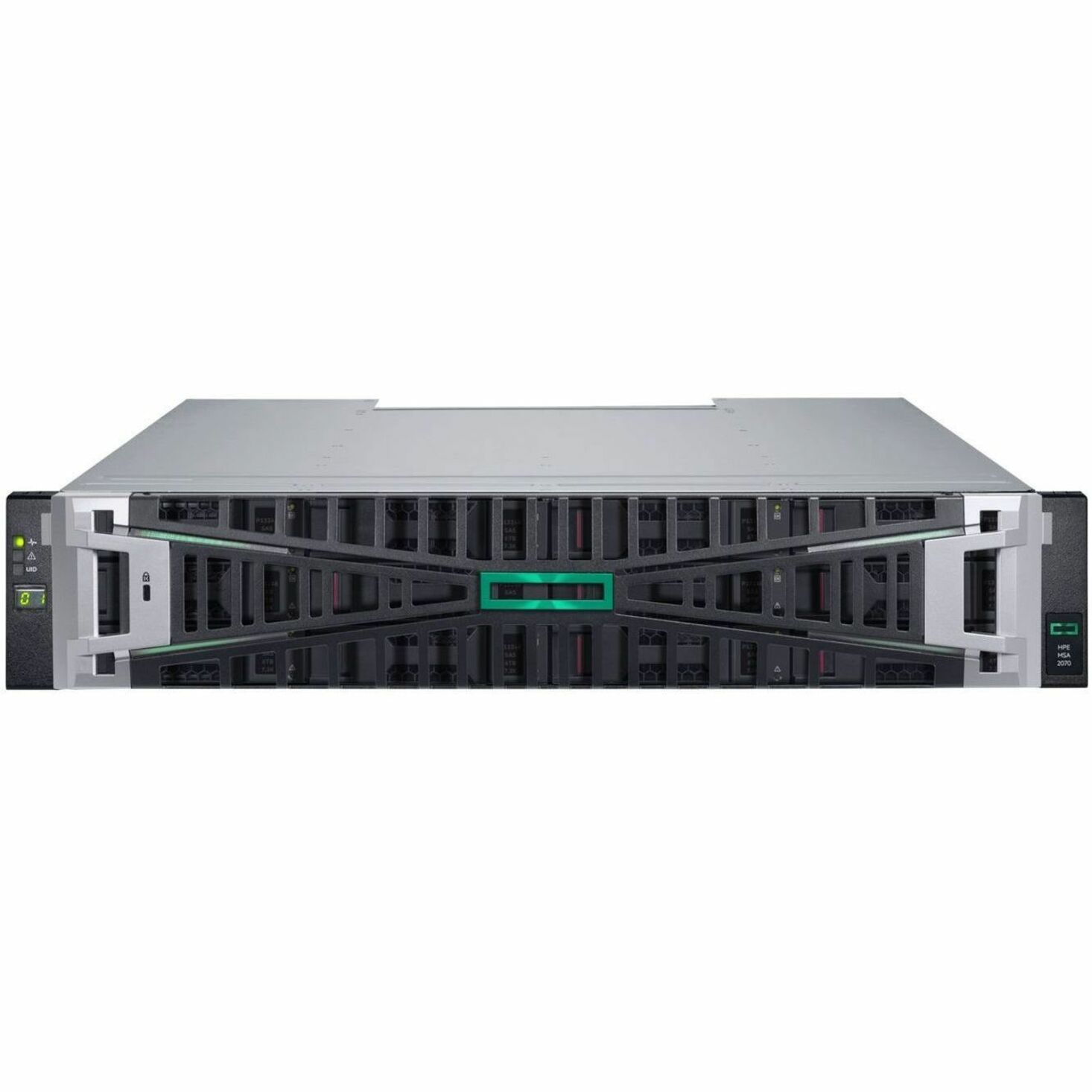 HPE MSA 2070 SAN Storage System - 12 x HDD Supported - 0 x HDD Installed - 12 x SSD Supported - 0 x SSD Installed - Clustering Supported - 2 x 12Gb/s SAS Controller - RAID Supported - 0, 1, 5, 6, 10 RAID Levels - 12 x Total Bays - 12 x 3.5" Bay - Gigabit Ethernet - Network (RJ-45) - FCP, SNMP, SSH, SMTP, FTP, SFTP, HTTP, HTTPS, Telnet - 2U - Rack-mountable