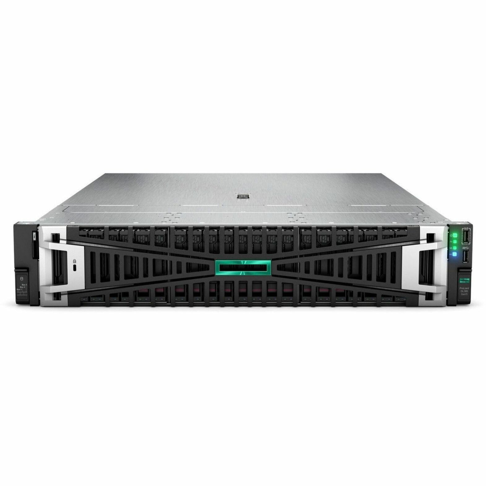HPE ProLiant DL385 G11 2U Rack Server - 1 x AMD EPYC 9115 2.60 GHz - 256 GB RAM - 960 GB SSD - (2 x 480GB) SSD Configuration - Serial ATA/600, 12Gb/s SAS Controller - AMD Chip - 2 Processor Support - 6 TB RAM Support - DDR5 SDRAM Up to 16 MB Graphic Card - 10 Gigabit Ethernet - 8 x Total Bay(s) - 8 x SFF Bay(s) - Hot Swappable Bays - 2 x 800 W - Redundant Power Supply