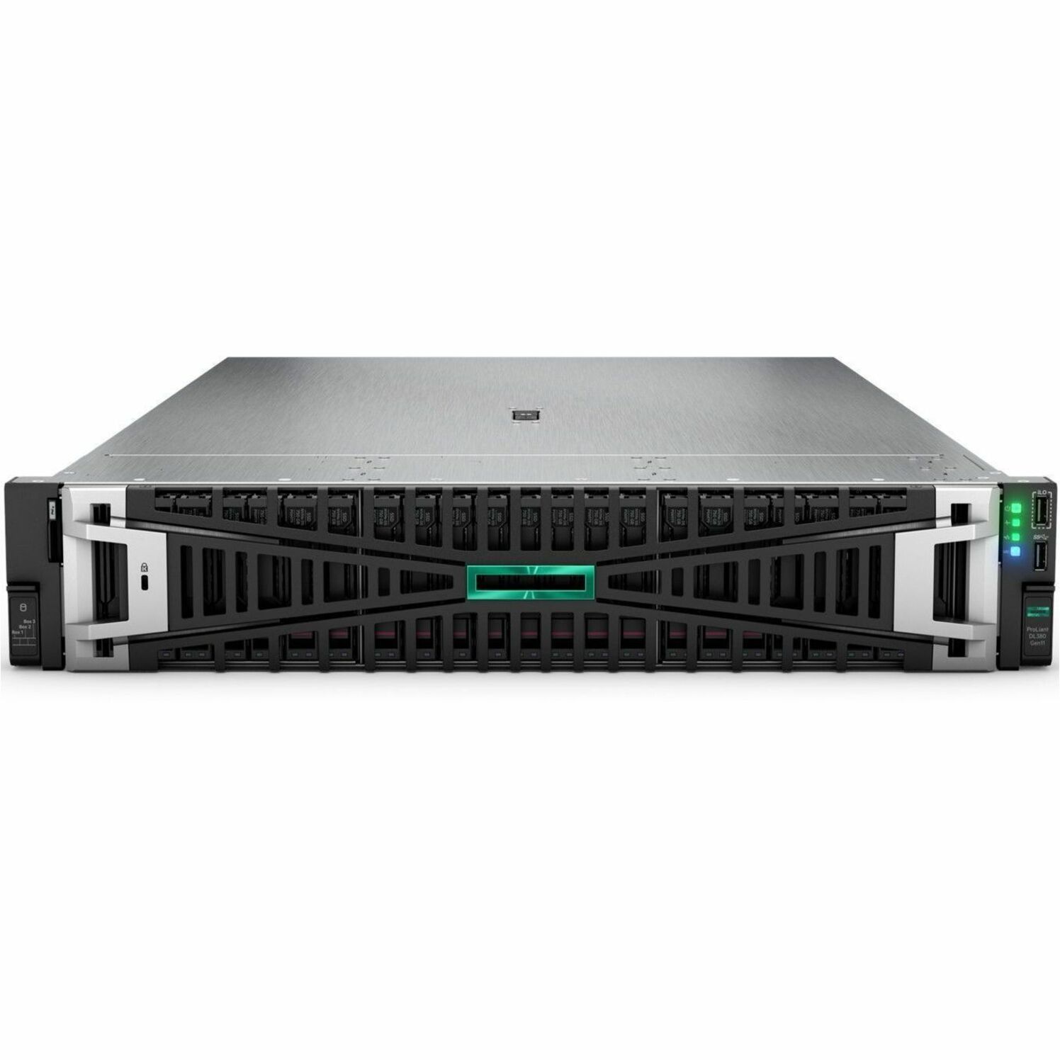 HPE ProLiant DL380 G11 2U Rack Server - 1 x Intel Xeon Gold 6530 2.10 GHz - 64 GB RAM - 1.92 TB SSD - (2 x 960GB) SSD Configuration - 12Gb/s SAS, Serial ATA/600, NVMe Controller - Intel C741 Chip - 2 Processor Support - 8 TB RAM Support - DDR5 SDRAM - 0, 1, 5, 6, 10, 50, 60 RAID Levels Up to 16 MB Graphic Card - 10 Gigabit Ethernet, 25 Gigabit Ethernet - 8 x Total Bay(s) - 8 x SFF Bay(s) - Hot Swappable Bays - 2 x 1000 W - Redundant Power Supply