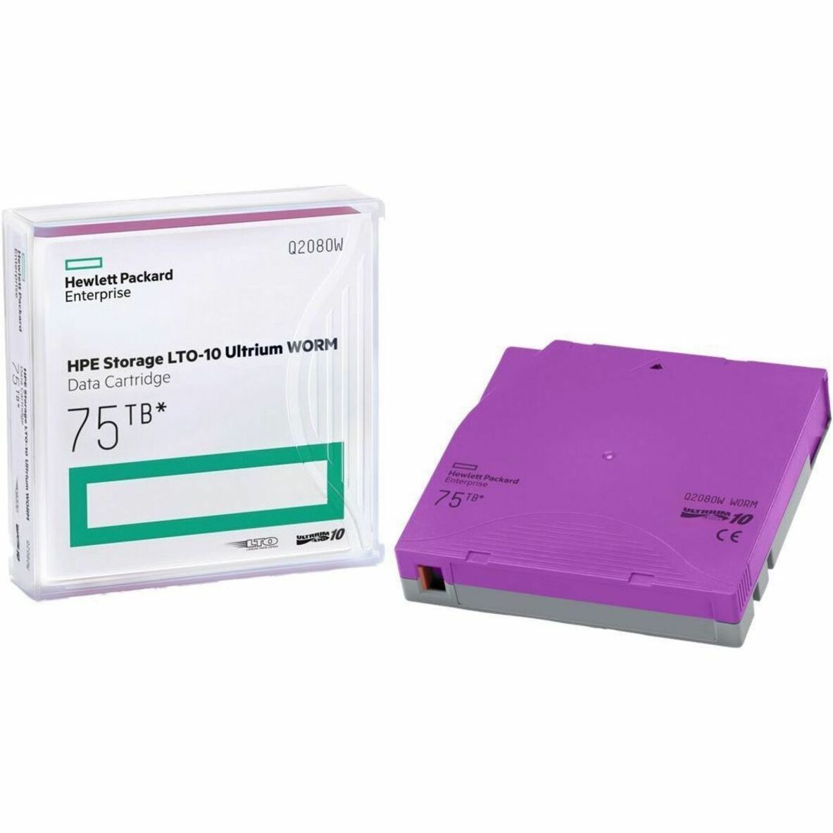 HPE Storage LTO-10 Ultrium 75TB WORM Data Cartridge - LTO-10 - Rewritable - 15104 Tracks - 30 TB (Native) / 75 TB (Compressed) - 3395.67 ft Tape Length - 419.43 MB/s Native Data Transfer Rate - 1 Pack - Purple