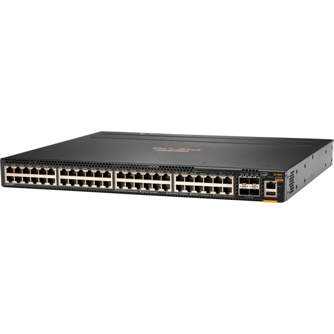 HPE 6300M 48-port 1GbE and 4-port SFP56 Power-to-Port 2 Fan Trays 1 PSU Bundle - 48 Ports - Manageable - Gigabit Ethernet, 50