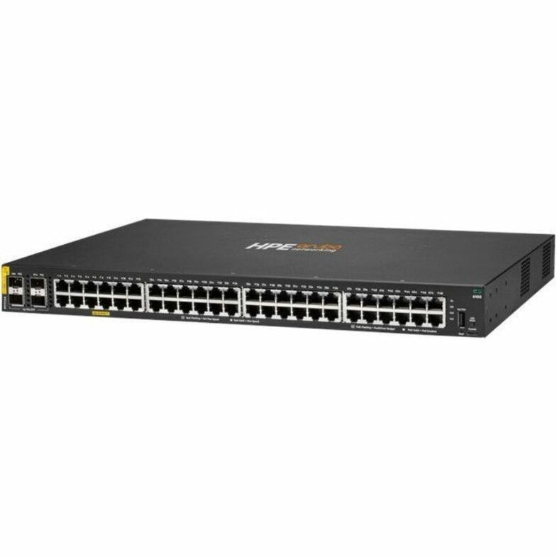 Aruba CX 6100 Ethernet Switch - 48 Ports - Manageable - Gigabit Ethernet, 10 Gigabit Ethernet - 10/100/1000Base-T - Refurbished - 2 Layer Supported - Modular - 49.70 W Power Consumption - 740 W PoE Budget - Twisted Pair, Optical Fiber - PoE Ports - Gray - 1U - Rack-mountable, Compact, Wall Mountable