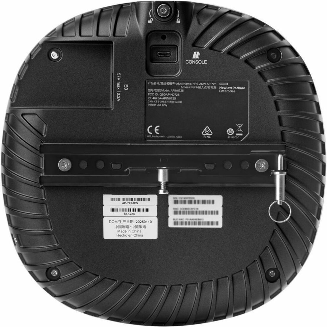 Aruba AP-725 Tri Band Wi-Fi 7 IEEE 802.11a/b/g/n/ac/ax/be/az/mc 4.70 Gbit/s Wireless Access Point - Indoor - 2.40 GHz, 5 GHz,
