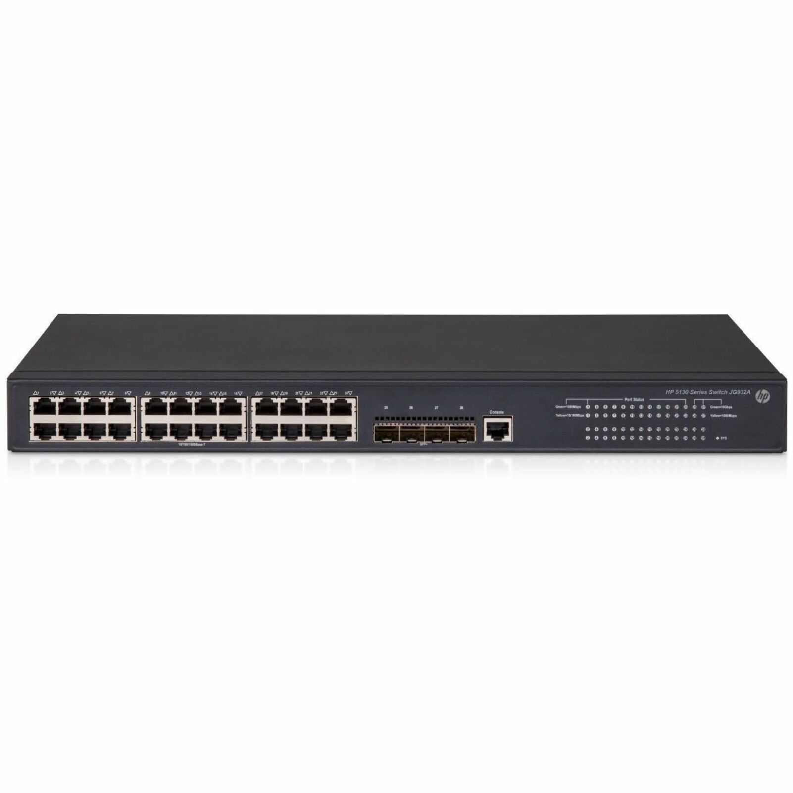 HPE FlexNetwork 5130 24G 4SFP+ EI Switch - 24 Ports - Manageable - Gigabit Ethernet, 10 Gigabit Ethernet - 10/100/1000Base-T, 10GBase-X - Remanufactured - 3 Layer Supported - Modular - 19 W Power Consumption - Twisted Pair, Optical Fiber - 1U - Rack-mountable, Cabinet Mount