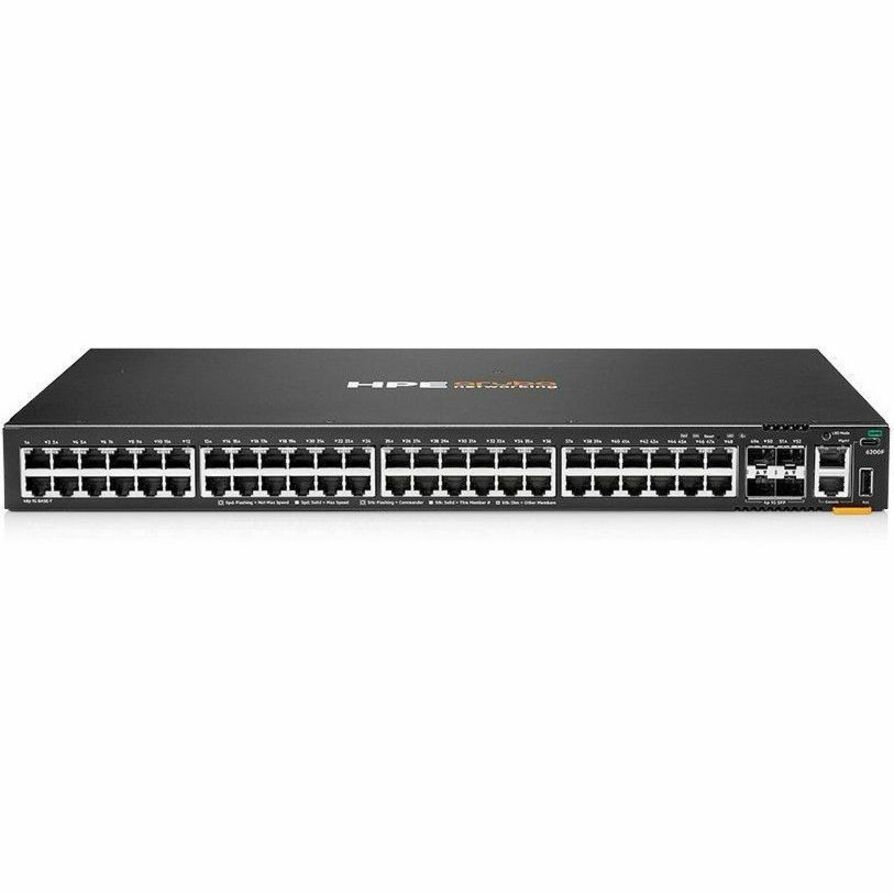 HPE CX 6200F Ethernet Switch - 48 Ports - Manageable - Gigabit Ethernet - 10/100/1000Base-T, 1000Base-X - Refurbished - 3 Layer Supported - Modular - 4 SFP Slots - 53 W Power Consumption - Twisted Pair, Optical Fiber - 1U - Rack-mountable, Cabinet Mount, Surface Mount