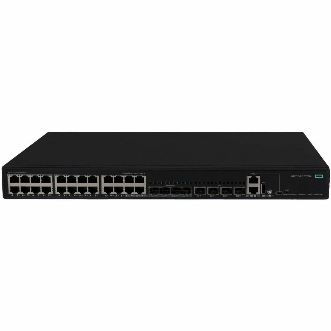 HPE Comware Switch 32p 10M/100M/1G 4p SFP+ 1G/10G 4p SFP28 10G/25G 1-slot 5550HI - 32 Ports - Manageable - Gigabit Ethernet, 10 Gigabit Ethernet, 25 Gigabit Ethernet - 10/100/1000Base-T, 10GBase-X, 25GBase-X - 3 Layer Supported - 96 W Power Consumption - Twisted Pair, Optical Fiber