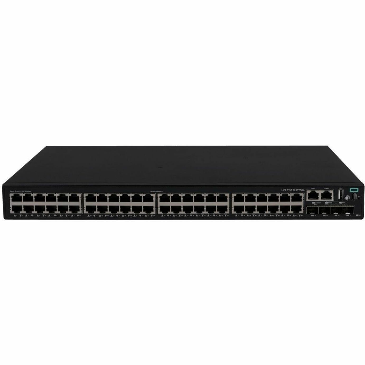 HPE Comware Switch 48p 10M/100M/1G 4p SFP+ 1G/10G 5150EI - 48 Ports - Manageable - Gigabit Ethernet, 10 Gigabit Ethernet - 10/100/1000Base-T, 1000Base-X, 10GBase-X - 3 Layer Supported - 42 W Power Consumption - Twisted Pair, Optical Fiber