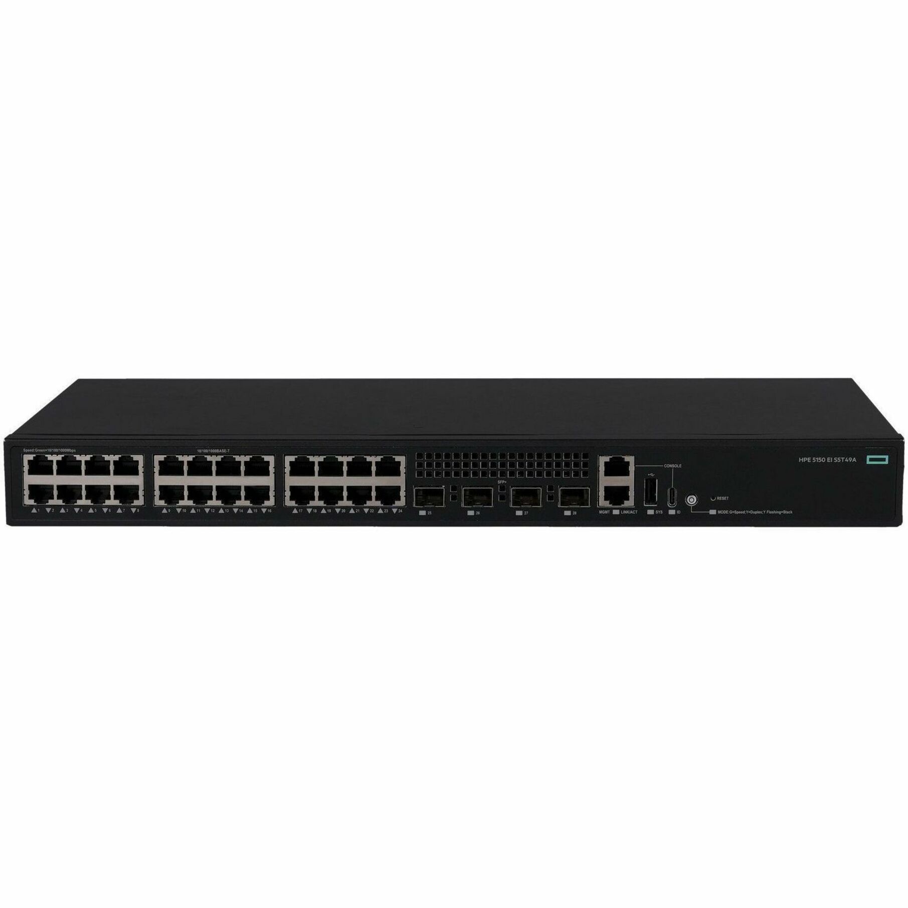 HPE Comware 5150 EI Ethernet Switch - 24 Ports - Manageable - Gigabit Ethernet, 10 Gigabit Ethernet - 10/100/1000Base-T, 10GBase-X - 4 Layer Supported - 21 W Power Consumption - Twisted Pair, Optical Fiber