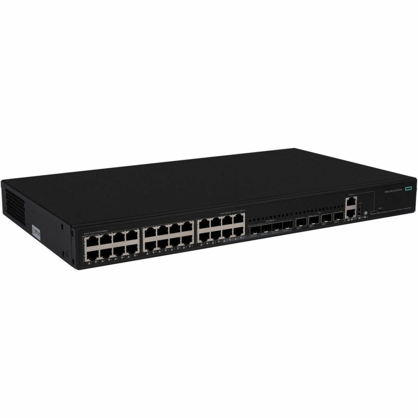 HPE Comware Switch 24p 10M/100M/1G PoE+ 4p SFP 1G Combo 4p SFP+ 1G/10G 5150EI - 28 Ports - Manageable - Gigabit Ethernet, 10 Gigabit Ethernet - 10/100/1000Base-T, 1000Base-X, 10GBase-X - 3 Layer Supported - 465 W Power Consumption - Twisted Pair, Optical Fiber - PoE Ports