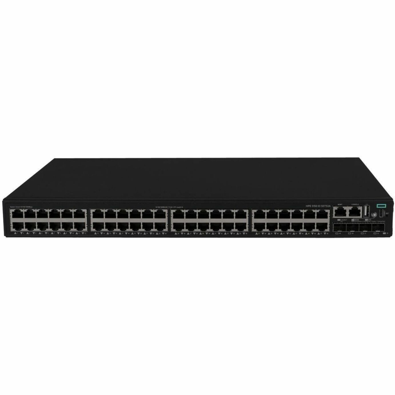 HPE Comware Switch 48p 10M/100M/1G PoE+ 4p SFP+ 1G/10G 5150EI - 48 Ports - Manageable - Gigabit Ethernet, 10 Gigabit Ethernet - 10/100/1000Base-T, 1000Base-X, 10GBase-X - 3 Layer Supported - 969 W Power Consumption - 770 W PoE Budget - Twisted Pair, Optical Fiber - PoE Ports