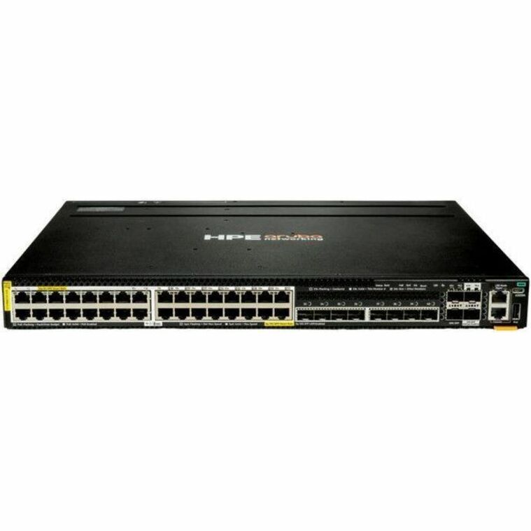 Aruba CX 6300M 32p SmtRt 5G 8p SFP+ 10G LRM 2p SFP56 50G 2p SFP28 25G MACsec TAA Sw - 32 Ports - Manageable - 5 Gigabit Ethernet, 10 Gigabit Ethernet, 25 Gigabit Ethernet, 50 Gigabit Ethernet - 10GBase-X, 25GBase-X, 50GBase-X, 5GBase-T, 10GBase-LRM - 3 Layer Supported - 118 W Power Consumption - 2880 W PoE Budget - Twisted Pair, Optical Fiber - PoE Ports - 1U - Rack-mountable - TAA Compliant