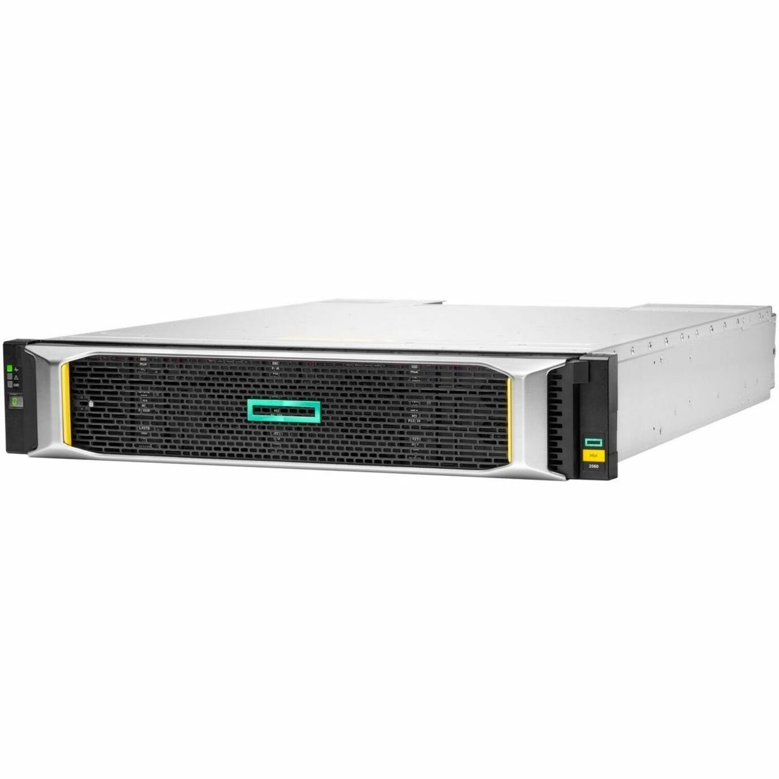 HPE MSA 2060 SAN Storage System - 12 x HDD Supported - 7 x HDD Installed - 56 TB Installed HDD Capacity - 12Gb/s SAS - 12 x SSD Supported - Clustering Supported - 2 x 10/25 GbE iSCSI Controller - RAID Supported - 0, 1, 5, 6, 10 RAID Levels - 7 x Total Bays - 7 x 3.5" Bay - 10 Gigabit Ethernet - Network (RJ-45) - FCP, SNMP, SSH, SMTP, FTP, SFTP, HTTP, HTTPS, Telnet - 4 iSCSI Ports - 2U - Rack-mountable