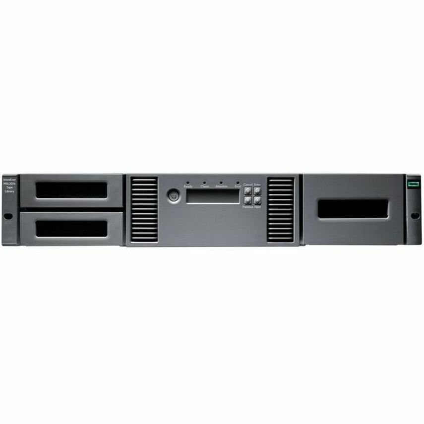 HPE Storage MSL2024 Tape Library - 24 x Slot - LTO-9 - 45 TB (Compressed)300 MB/s (Compressed) - Fibre Channel - SAS - Encryption - Barcode Reader - 2URack-mountable