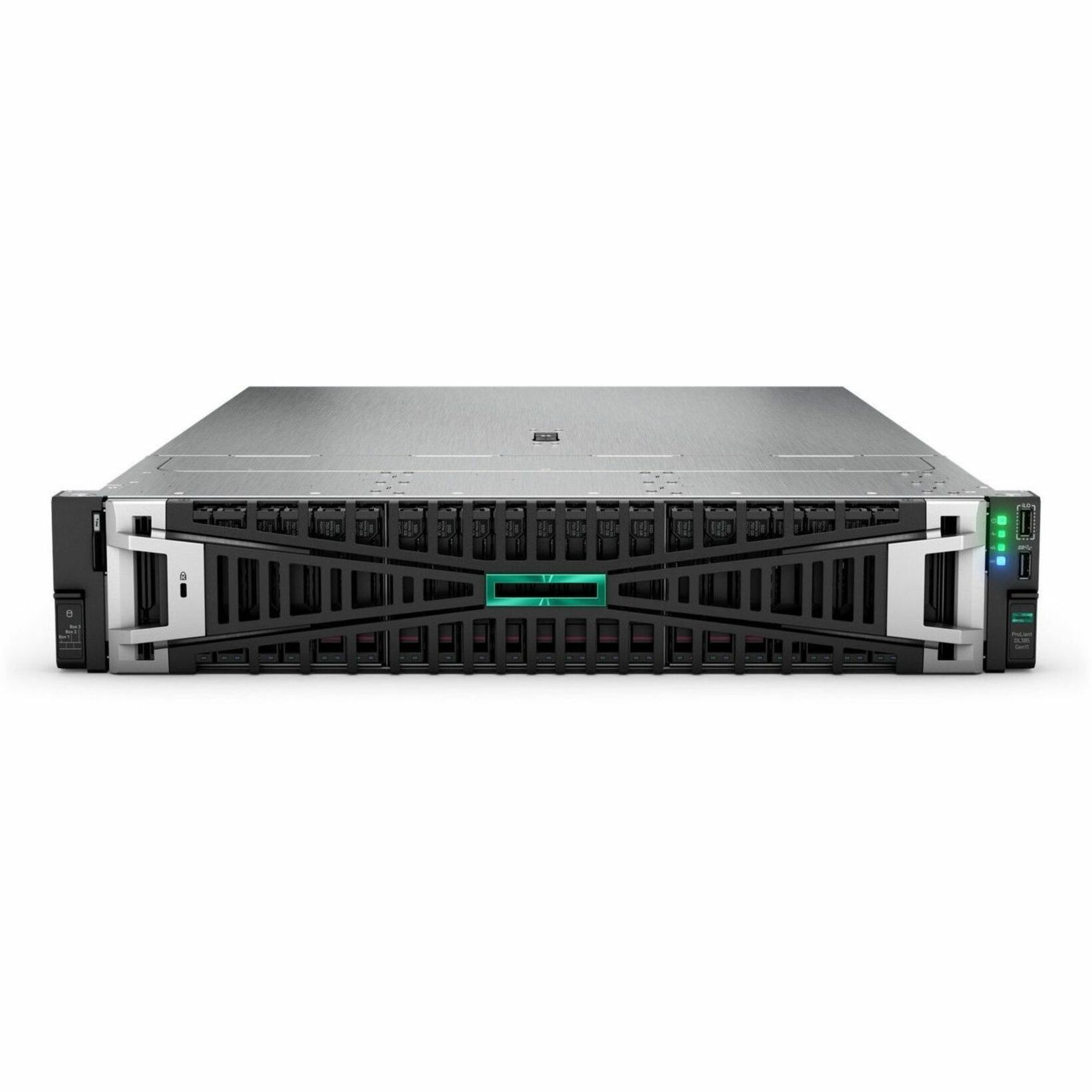 HPE ProLiant DL385 G11 2U Rack Server - 1 x AMD EPYC 9124 3 GHz - 64 GB RAM - 7.68 TB SSD - (1 x 7.68TB) SSD Configuration - AMD Chip - 2 Processor Support - 6 TB RAM Support - DDR5 SDRAM Up to 16 MB Graphic Card - Gigabit Ethernet - 8 x Total Bay(s) - 8 x SFF Bay(s) - Hot Swappable Bays - 2 x 800 W - Redundant Power Supply