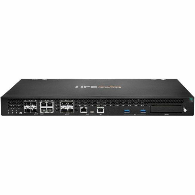 Aruba 9114 Router - 4 Ports - 4 RJ-45 Port(s) - Management Port - 8 SFP+ Slots, SFP (mini-GBIC) Slots - 10 Gigabit Ethernet - 1U - Rack-mountable