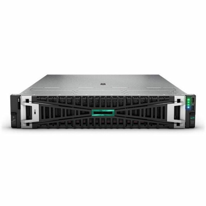 HPE ProLiant DL385 G11 2U Rack Server - 1 x AMD EPYC 9124 2.70 GHz - 64 GB RAM - 960 GB SSD - (2 x 480GB) SSD Configuration - 12Gb/s SAS, Serial ATA/600, NVMe Controller - AMD Chip - 2 Processor Support - 6 TB RAM Support - DDR5 SDRAM - 0, 1, 5, 6, 10, 50, 60 RAID Levels Up to 16 MB Graphic Card - Gigabit Ethernet - 8 x Total Bay(s) - 8 x SFF Bay(s) - Hot Swappable Bays - 2 x 800 W - Redundant Power Supply