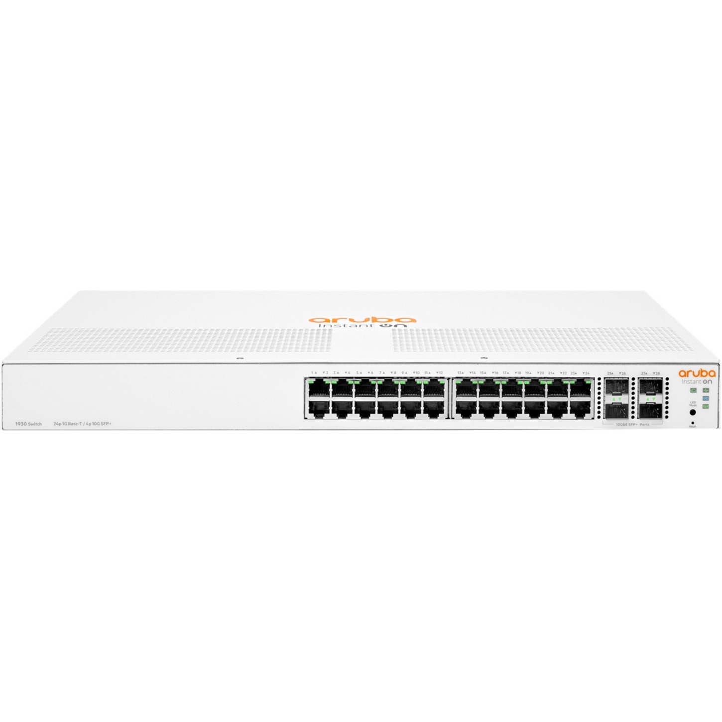 HPE Instant On 1930 24G 4SFP/SFP+ Switch - 24 Ports - Manageable - Gigabit Ethernet, 10 Gigabit Ethernet - 10/100/1000Base-T, 10GBase-X - 4 Layer Supported - Modular - 234 W Power Consumption - Optical Fiber, Twisted Pair - 1U - Rack-mountable