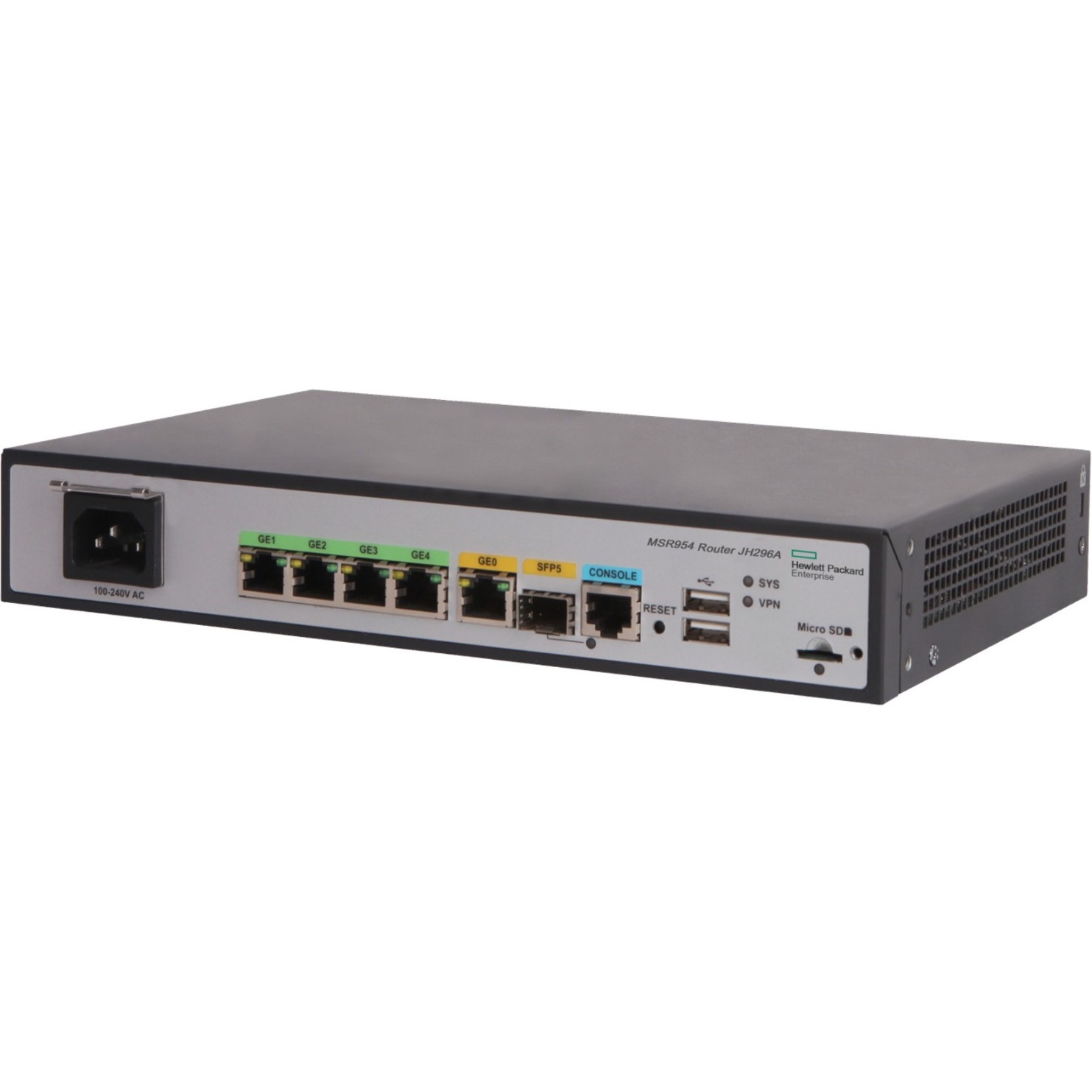 HPE FlexNetwork MSR954 1GbE SFP 2GbE-WAN 4GbE-LAN CWv7 Router - 4 Ports - 1 WAN Port(s) - Management Port - 1 - Gigabit Ether