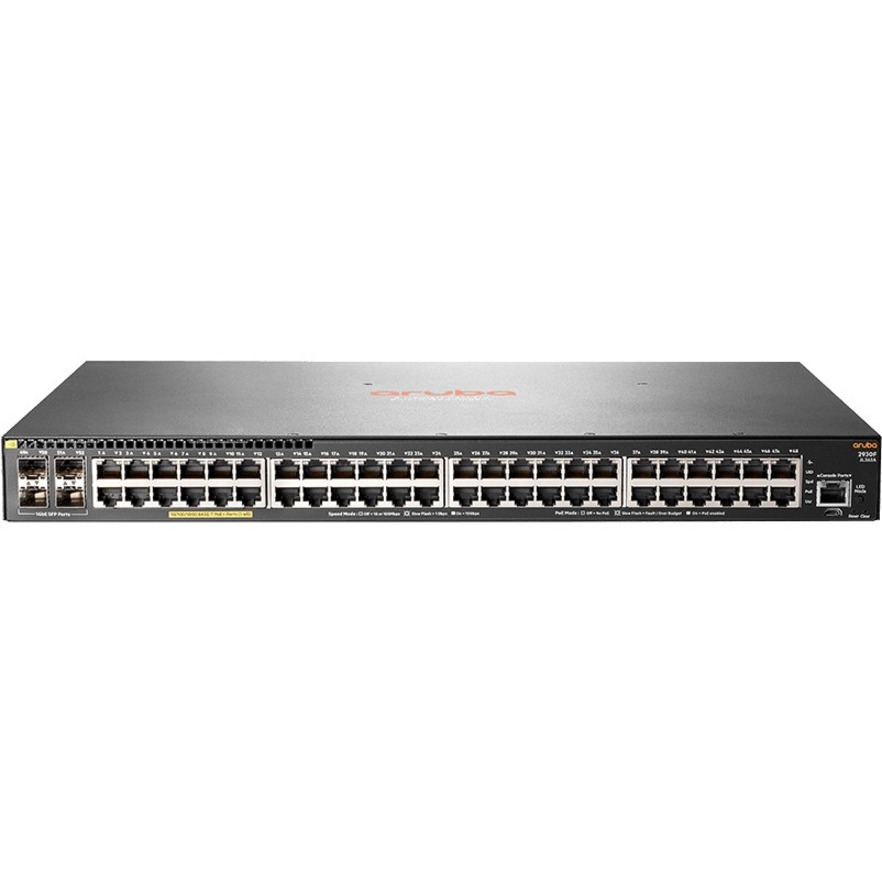 HPE 2930F 48G PoE+ 4SFP Switch - 48 Ports - Manageable - 3 Layer Supported - Modular - 4 SFP Slots - Optical Fiber, Twisted P