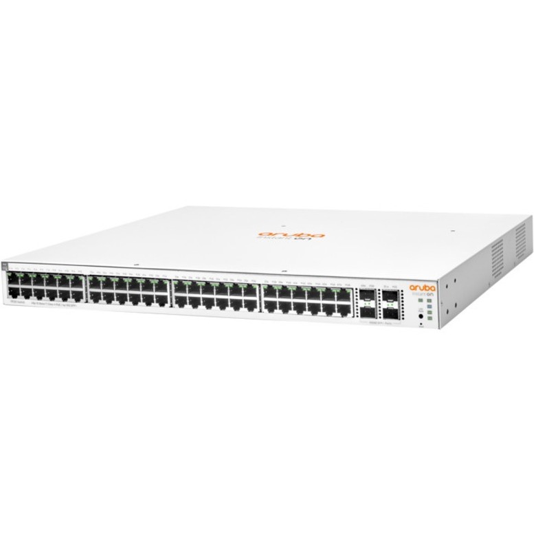 HPE Instant On 1930 48G Class4 PoE 4SFP/SFP+ 370W Switch - 48 Ports - Manageable - Gigabit Ethernet, 10 Gigabit Ethernet - 10/100/1000Base-T, 10GBase-X - 4 Layer Supported - Modular - 465.60 W Power Consumption - 370 W PoE Budget - Optical Fiber, Twisted Pair - PoE Ports - 1U - Rack-mountable, Wall Mountable, Table Top, Cabinet Mount, Under Table