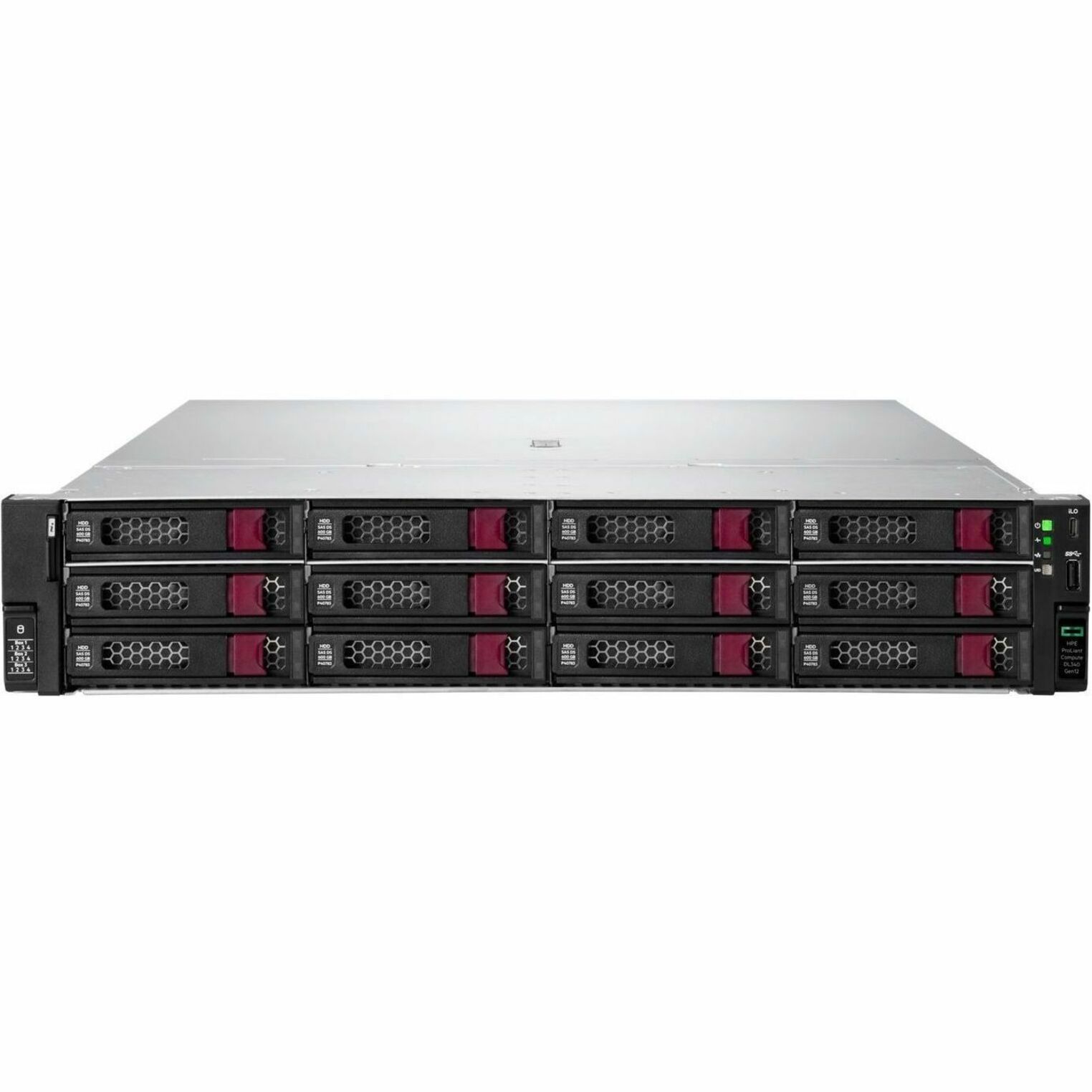 HPE ProLiant DL340 Gen12 2U Rack Server - 1 x Intel Xeon 6515P 2.40 GHz - 64 GB RAM - Serial ATA/600, 12Gb/s SAS, NVMe Controller - Intel Chip - 2 Processor Support - 4 TB RAM Support - DDR5 SDRAM - 0, 1, 5, 6, 10, 50, 60 RAID Levels Up to 16 MB Graphic Card - 10 Gigabit Ethernet - 8 x Total Bay(s) - 8 x SFF Bay(s) - Hot Swappable Bays - 2 x 1000 W - Redundant Power Supply