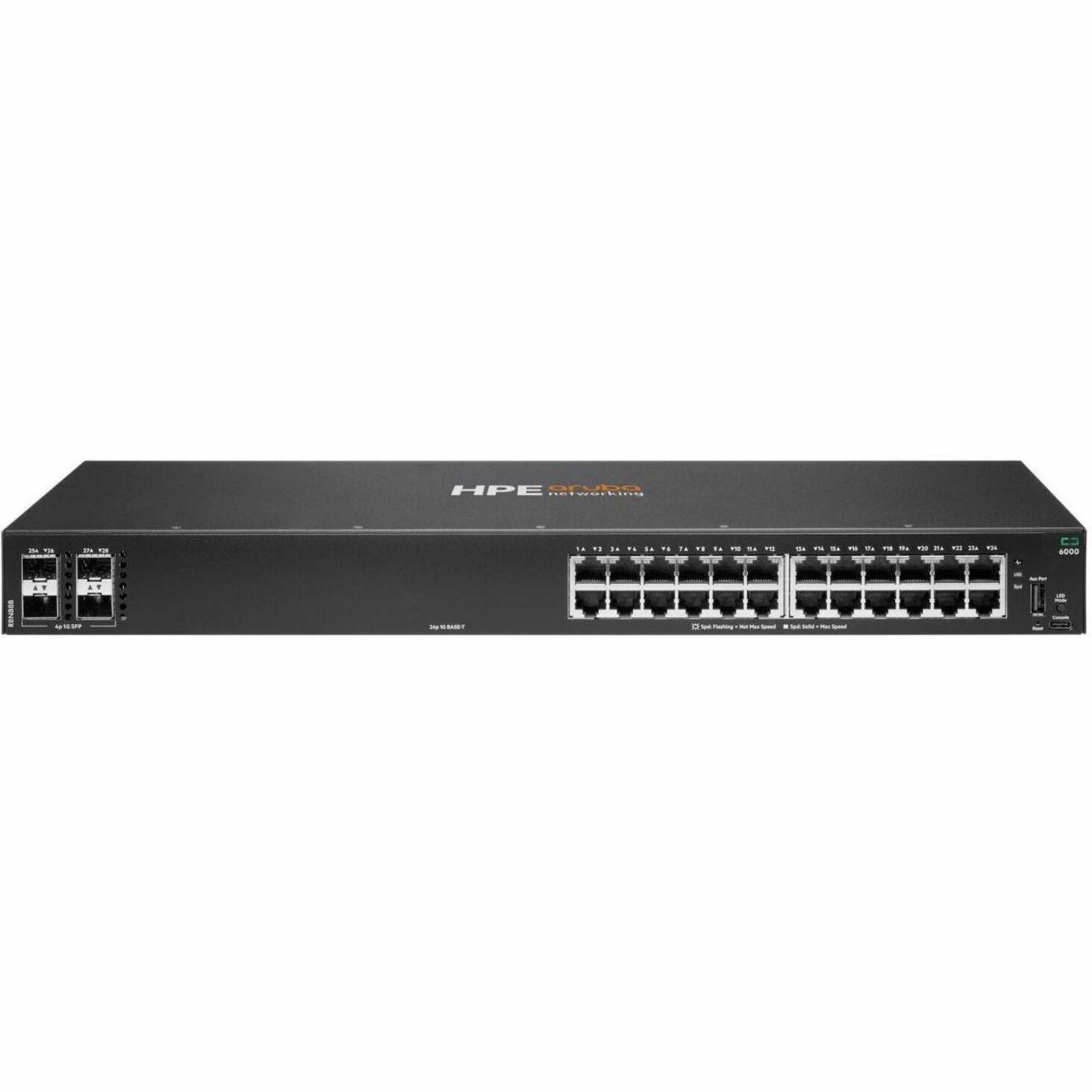 Aruba CX 6000 24p 10M/100M/1G 4p SFP 1G Switch - 24 Ports - Manageable - Gigabit Ethernet - 2 Layer Supported - 4 SFP Slots - 22.40 W Power Consumption - Optical Fiber, Twisted Pair - Compact