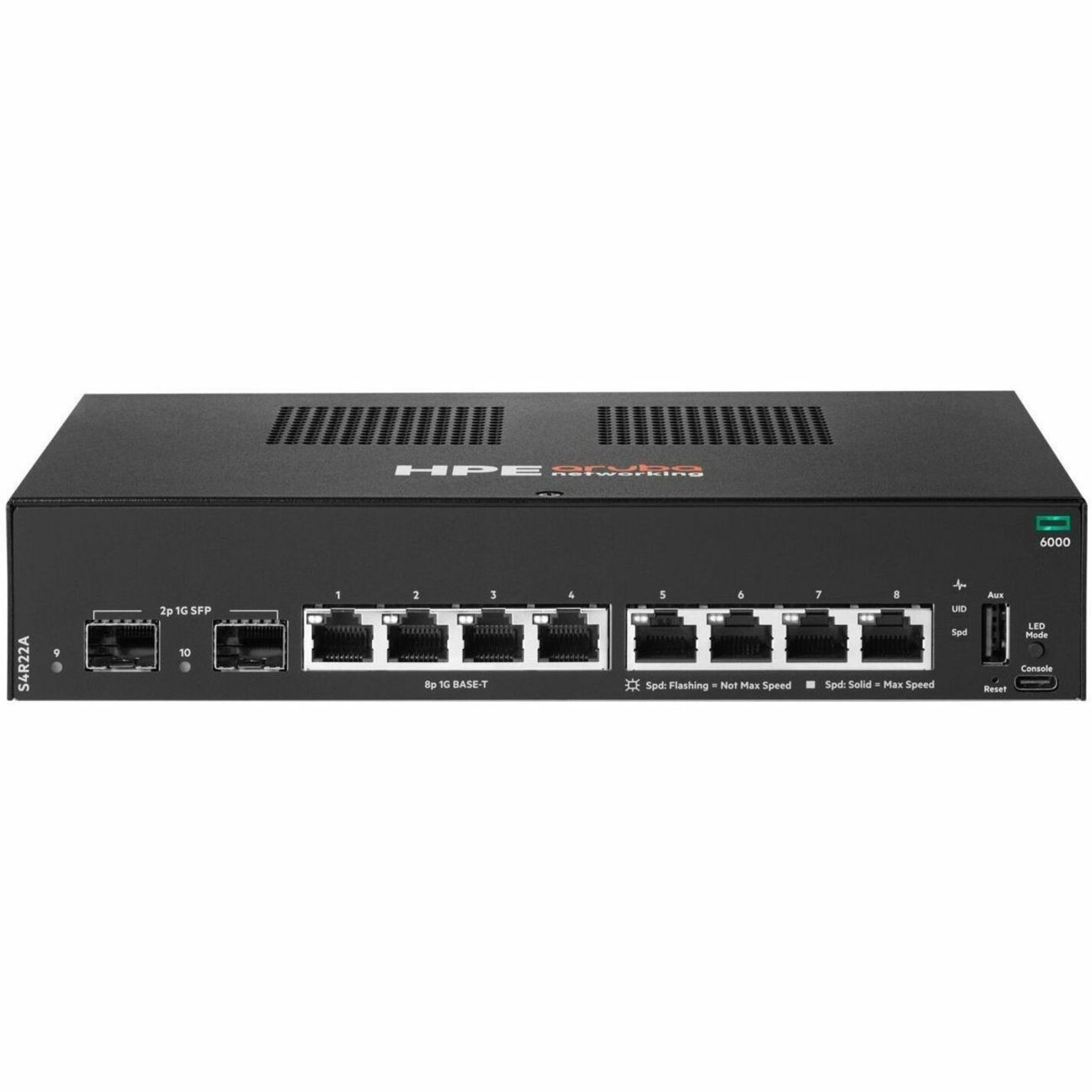 Aruba CX 6000 8p 10M/100M/1G 2p SFP 1G Switch - 8 Ports - Manageable - Gigabit Ethernet - 10/100/1000Base-T, 1000Base-X - 2 Layer Supported - 2 SFP Slots - 13.80 W Power Consumption - Twisted Pair, Optical Fiber - Compact - Lifetime Limited Warranty