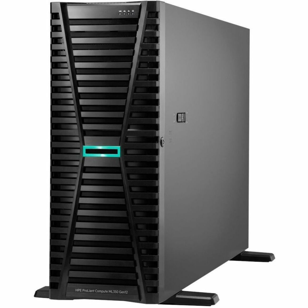 HPE ProLiant Compute ML350 Gen12 4U Tower Server - 1 x Intel Xeon 6505P 2.20 GHz - 32 GB RAM - 16 TB HDD - (2 x 8TB) HDD Configuration - Serial ATA/600, 12Gb/s SAS, NVMe Controller - Intel Chip - 2 Processor Support - 8 TB RAM Support - DDR5 SDRAM - 0, 1, 5, 6, 10, 50, 60 RAID Levels Up to 16 MB Graphic Card - Gigabit Ethernet - 4 x Total Bay(s) - 4 x LFF Bay(s) - Hot Swappable Bays - 2 x 800 W - Redundant Power Supply
