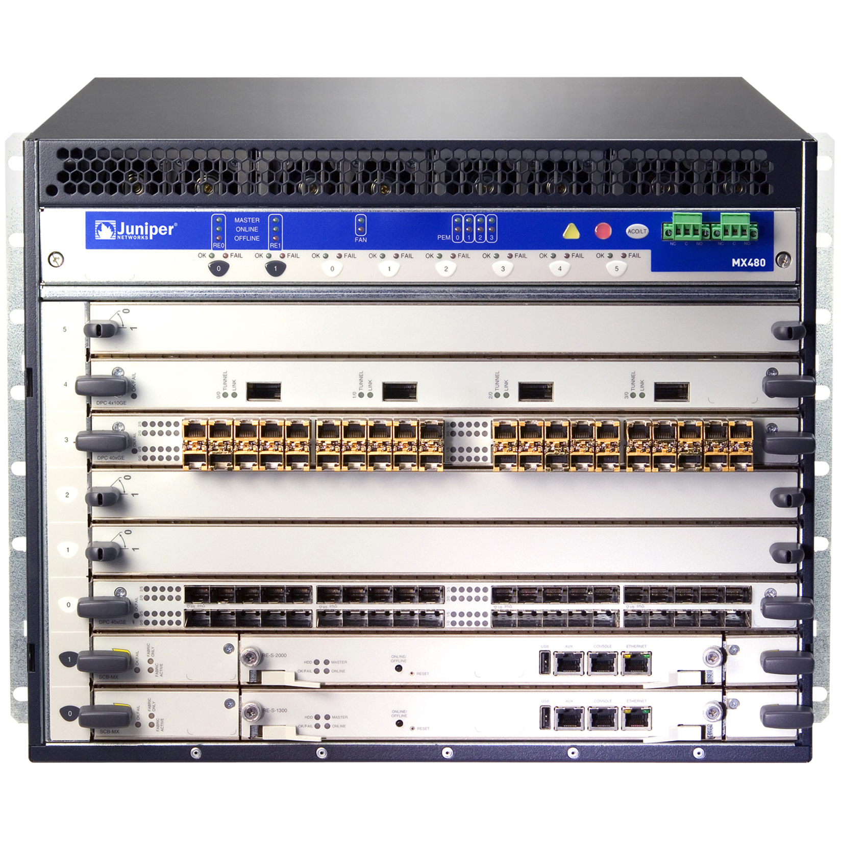 Juniper MX480 Router Chassis - 8 - 8U - Rack-mountable - 1 Year