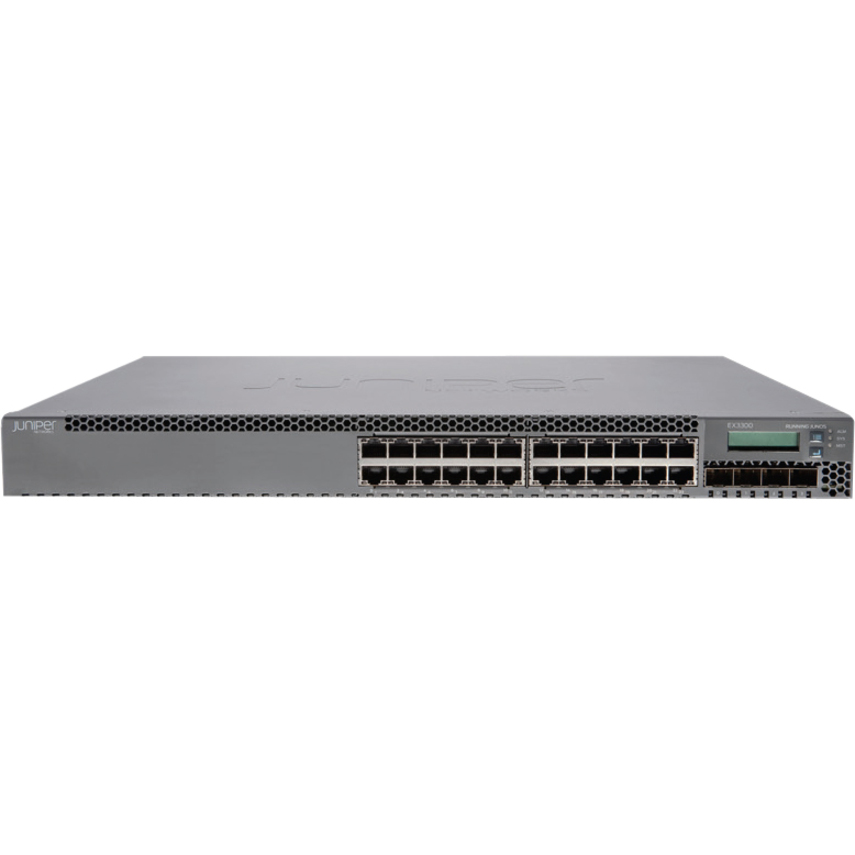 Juniper EX3300-24T Layer 3 Switch - 24 Ports - Manageable - 10/100/1000Base-T, 10/100Base-TX - 3 Layer Supported - 1U - Lifet