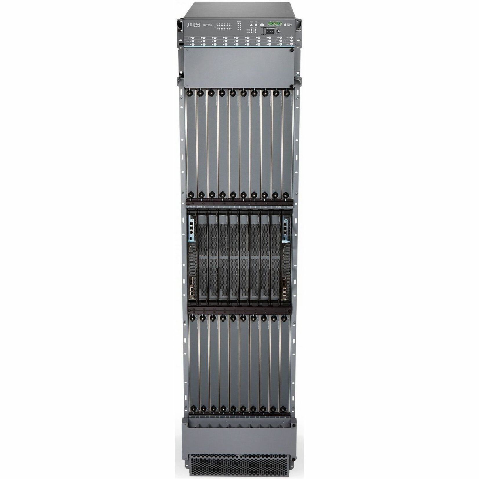 Juniper MX2020 Router Chassis - 20 Routing Engine Slots, Switch Fabric Card Slots - 100 Gigabit Ethernet - 45U - Rack-mountable - 1 Year
