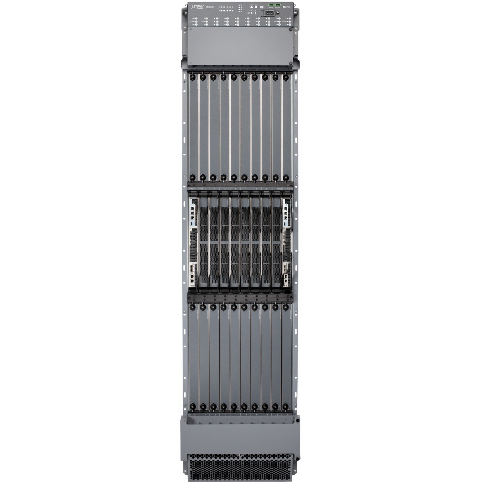 Juniper MX2020 3D Universal Edge Router - 20 - 100 Gigabit Ethernet - 4U - Rack-mountable - 1 Year - front view