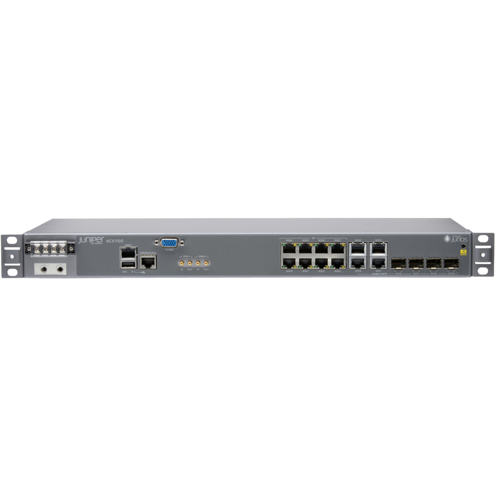 Juniper ACX1100-AC Router - 12 Ports - 12 RJ-45 Port(s) - Management Port - 4 - Gigabit Ethernet - 1U - Rack-mountable - 1 Year