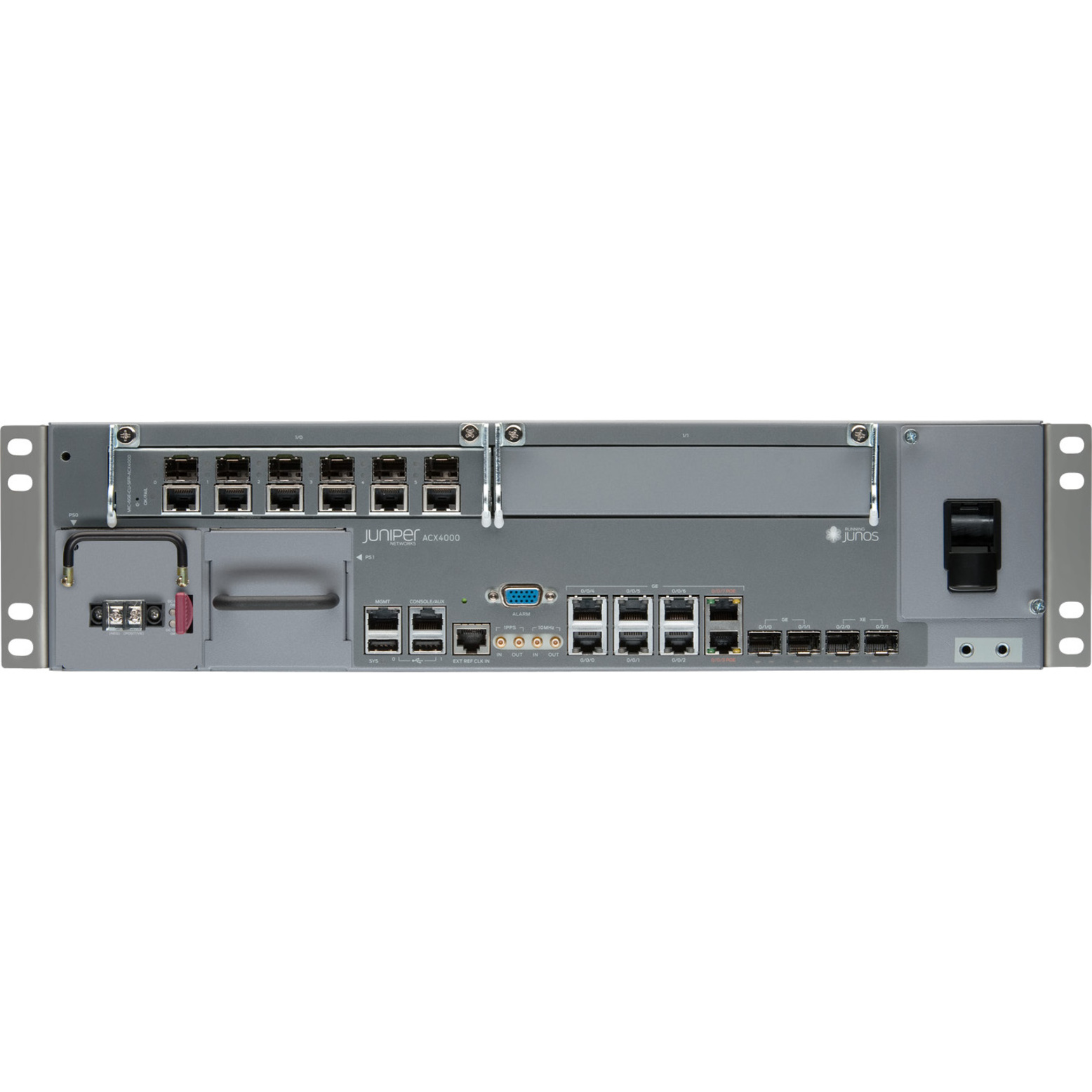 Juniper ACX4000 Universal Access Router - 8 Ports - 8 RJ-45 Port(s) - PoE Ports - Management Port - 14 - 10 Gigabit Ethernet - 2.5U - Rack-mountable - 1 Year