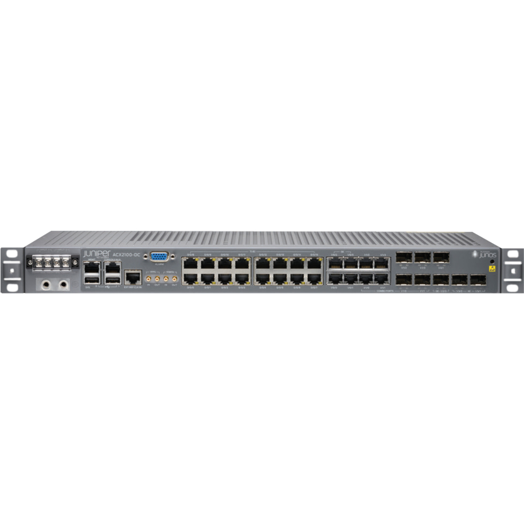 Juniper ACX2100-AC Router - T-carrier/E-carrier - 24 Ports - 8 RJ-45 Port(s) - Management Port - 8 - Gigabit Ethernet - 1U -