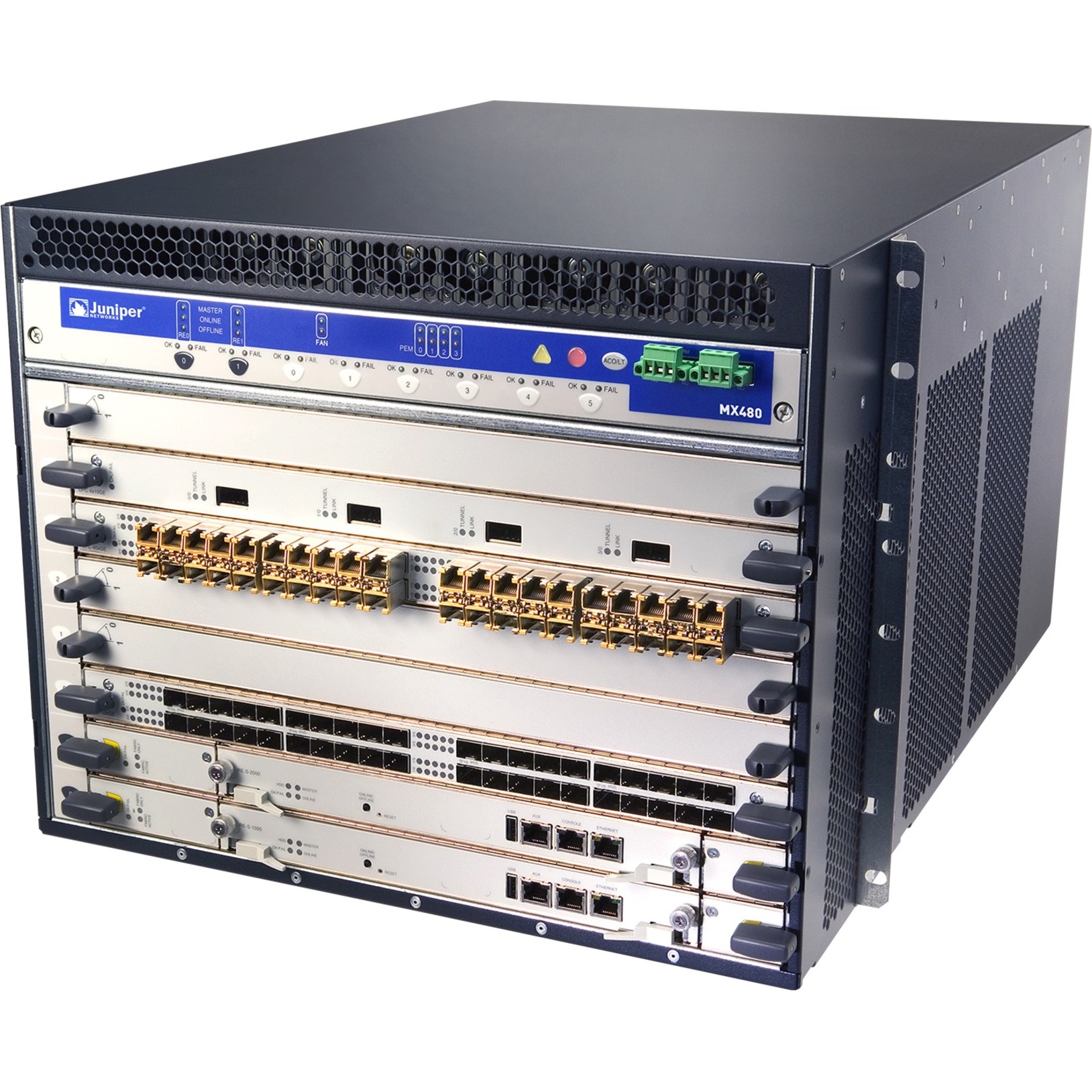 Juniper MX480 Router Chassis - 8 - Rack-mountable - 1 Year - left view