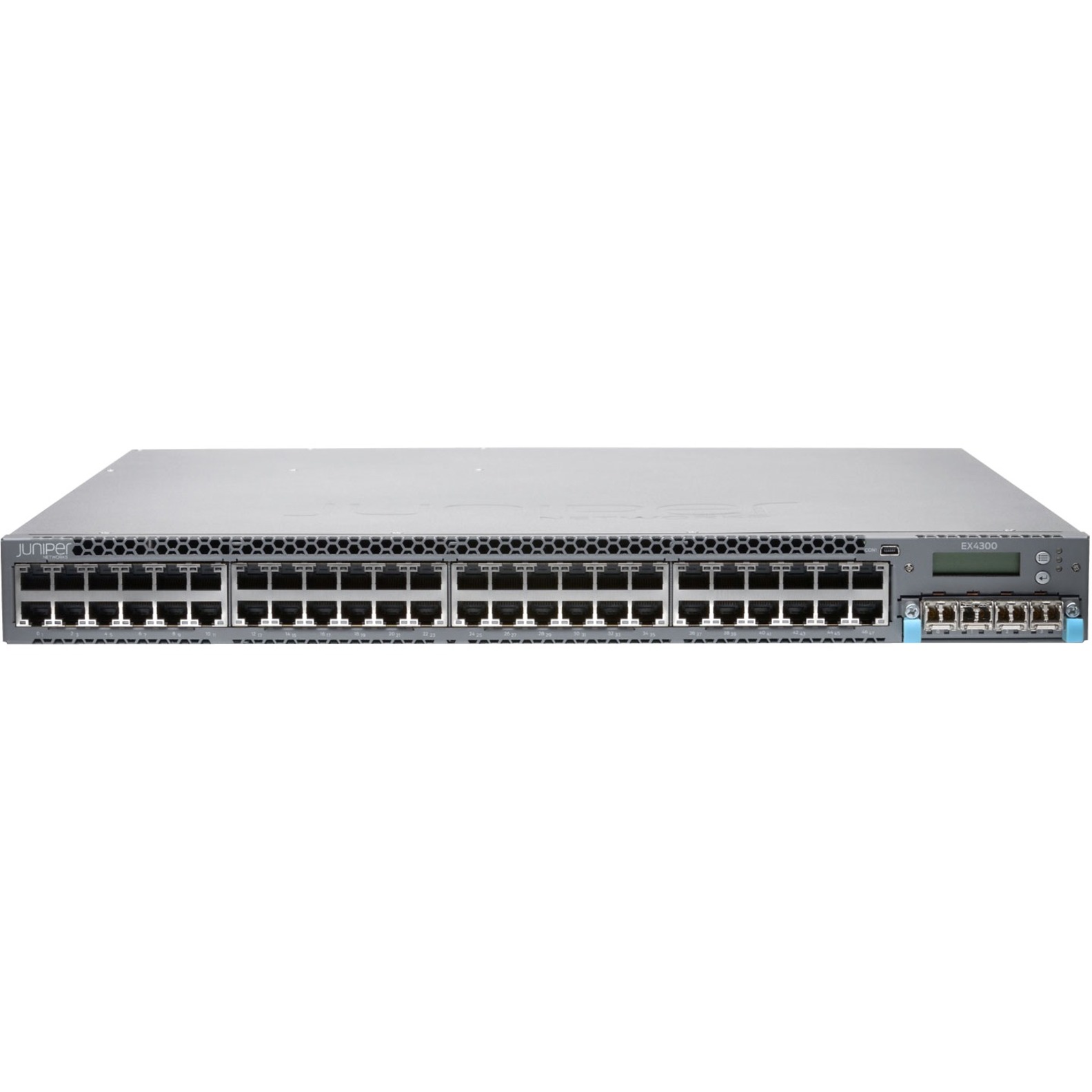 Juniper EX4300-48T-S Layer 3 Switch - 48 Ports - Manageable - 10/100/1000Base-T, 40GBase-X - 3 Layer Supported - 1U - Rack-mountable, Desktop - 1 Year Limited Warranty
